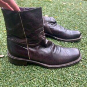 Rinaldi Italian Leather Zip Boots 7" calf, Roundish-Square toe size 12